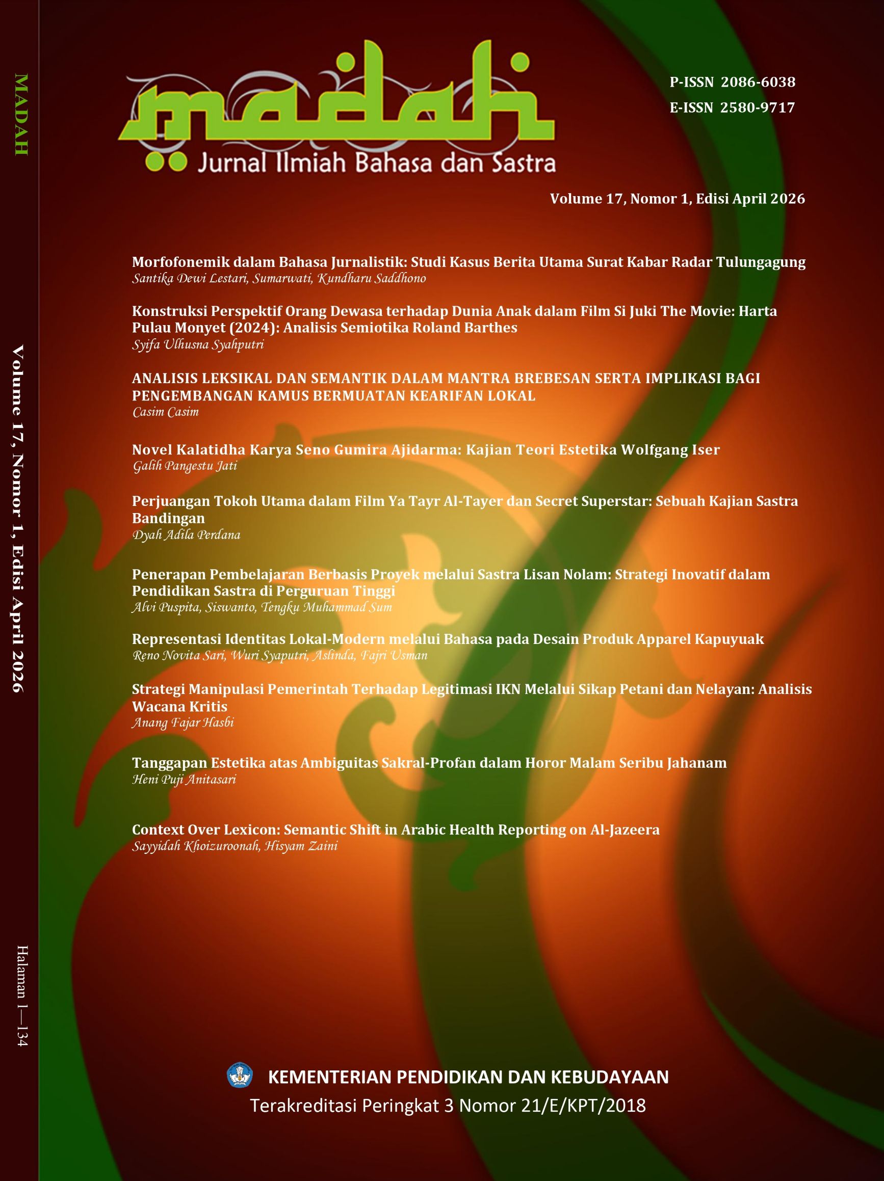 Madah: Jurnal Bahasa dan Sastra